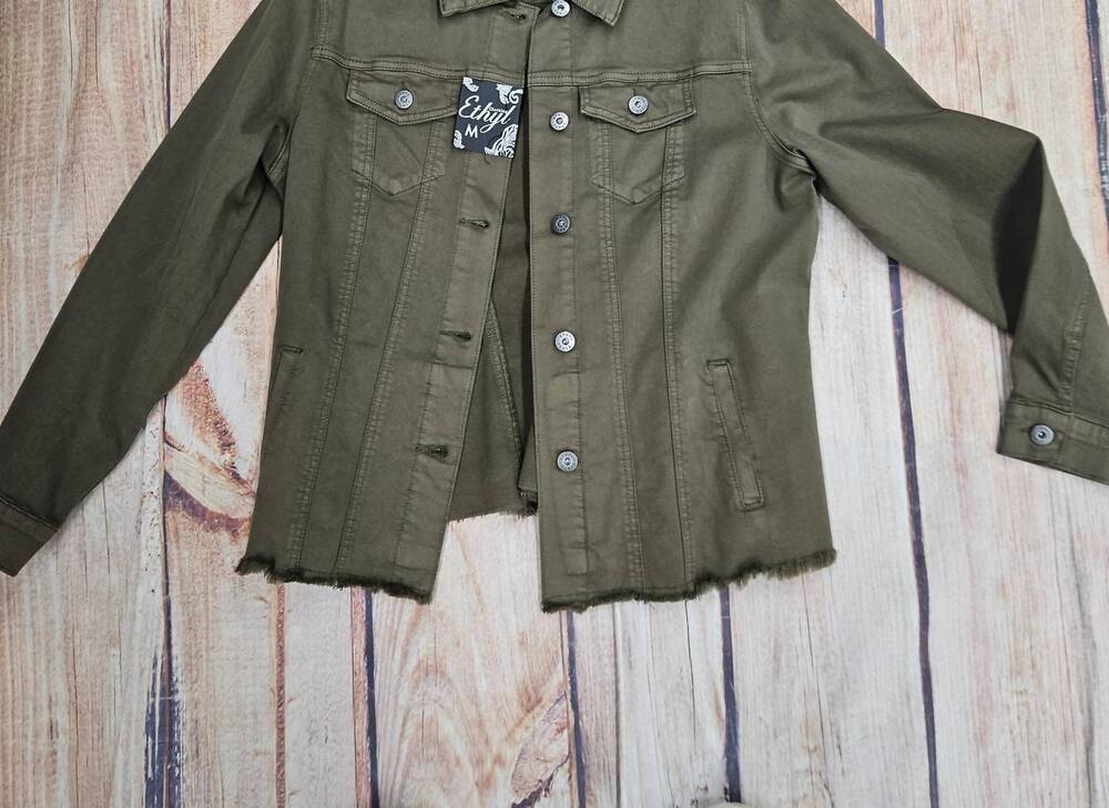 NEW ETHYL women's denim jacket in olive